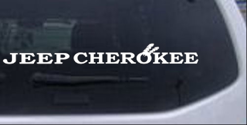 Jeep Cherokee With Feathers Windshield  Special Orders car-window-decals-stickers