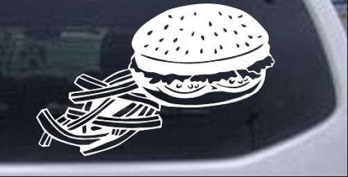 Cheeseburger and French Fries Business car-window-decals-stickers