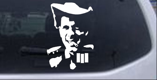 Hank III With Cigarette Special Orders car-window-decals-stickers