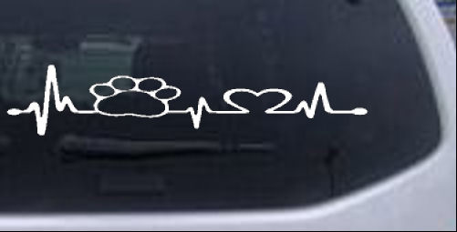 Pet Paw Heartbeat Dog Cat Animals car-window-decals-stickers