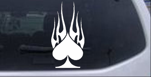 Flaming Spade Biker car-window-decals-stickers