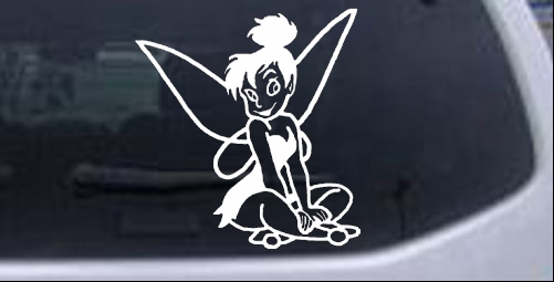 Tinkerbell sitting Cartoons car-window-decals-stickers