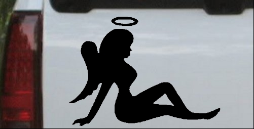 Sexy Mud Flap Women Angel with Halo