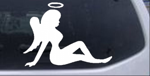 Sexy Mud Flap Women Angel with Halo Sexy car-window-decals-stickers