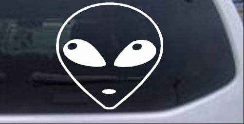 Alien Head Sci Fi car-window-decals-stickers