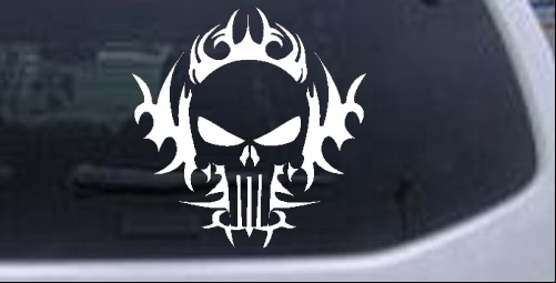 Tribal Punisher Skull Skulls car-window-decals-stickers