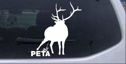 Pee On PETA Deer Hunting Pee Ons car-window-decals-stickers