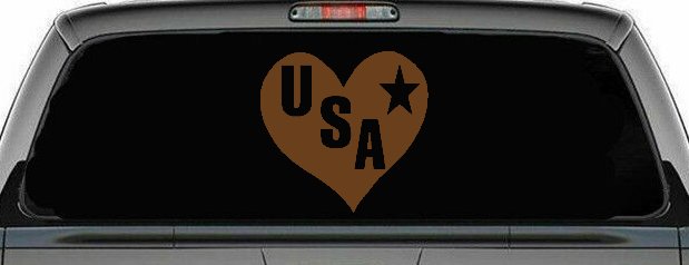 USA Heart Patriotic Car or Truck Window Decal Sticker