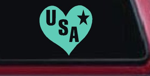 USA Heart Patriotic Car or Truck Window Decal Sticker