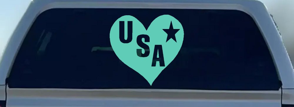 USA Heart Patriotic Car or Truck Window Decal Sticker