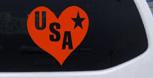 USA Heart Patriotic Car or Truck Window Decal Sticker