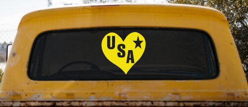 USA Heart Patriotic Car or Truck Window Decal Sticker