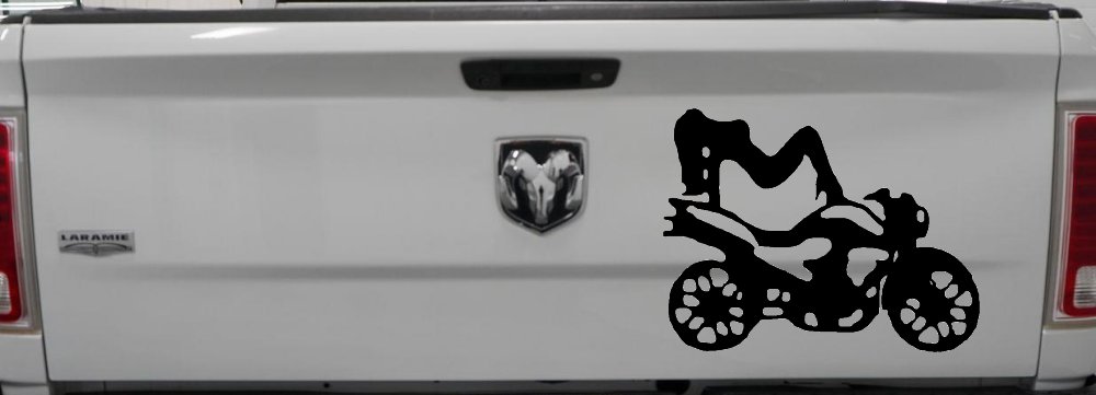 Chic Girl Women on Motorcycle Car or Truck Window Decal Sticker