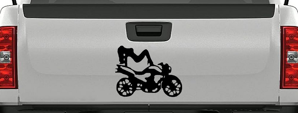 Chic Girl Women on Motorcycle Car or Truck Window Decal Sticker