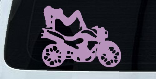 Chic Girl Women on Motorcycle Car or Truck Window Decal Sticker