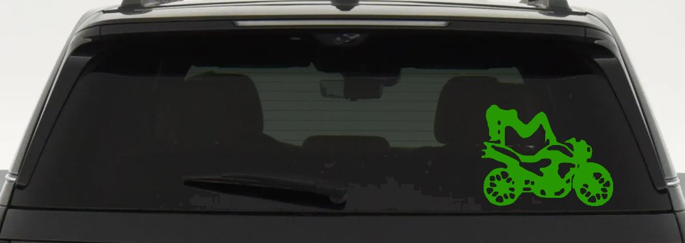 Chic Girl Women on Motorcycle Car or Truck Window Decal Sticker (Lime)