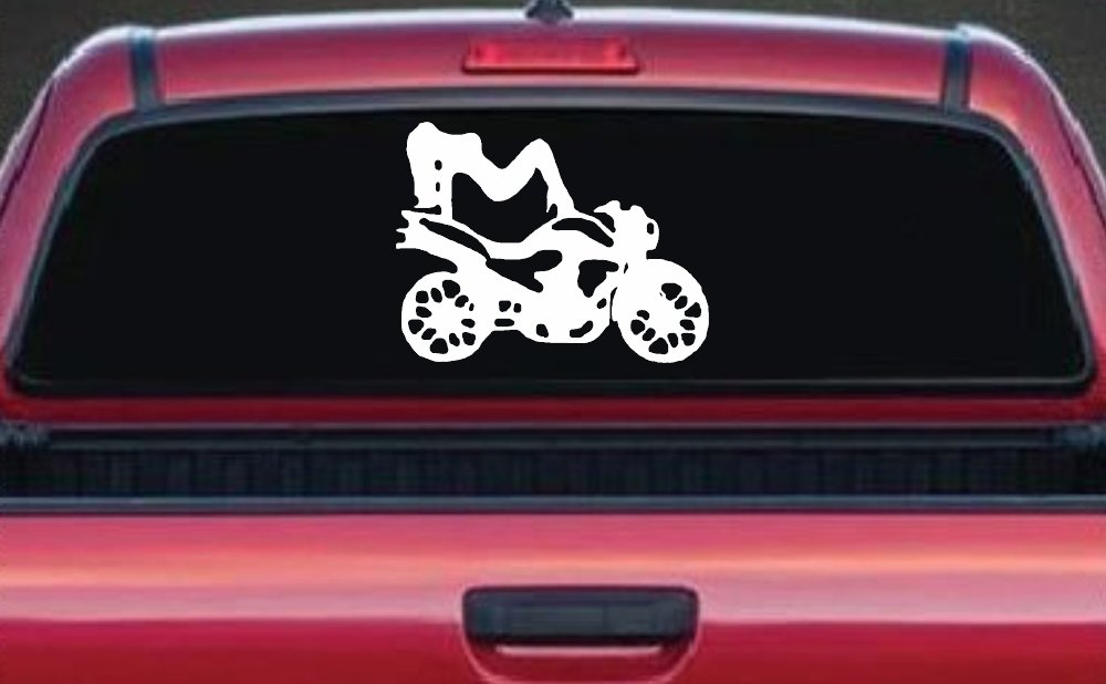 Chic Girl Women on Motorcycle Car or Truck Window Decal Sticker