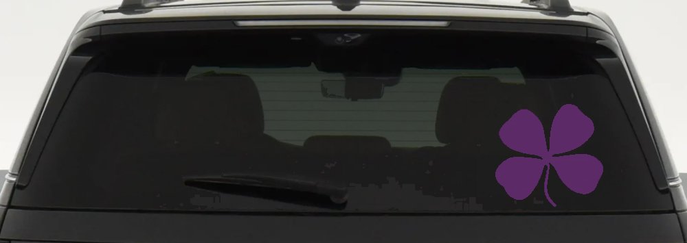 Four Leaf Clover Car or Truck Window Decal Sticker (Violet)
