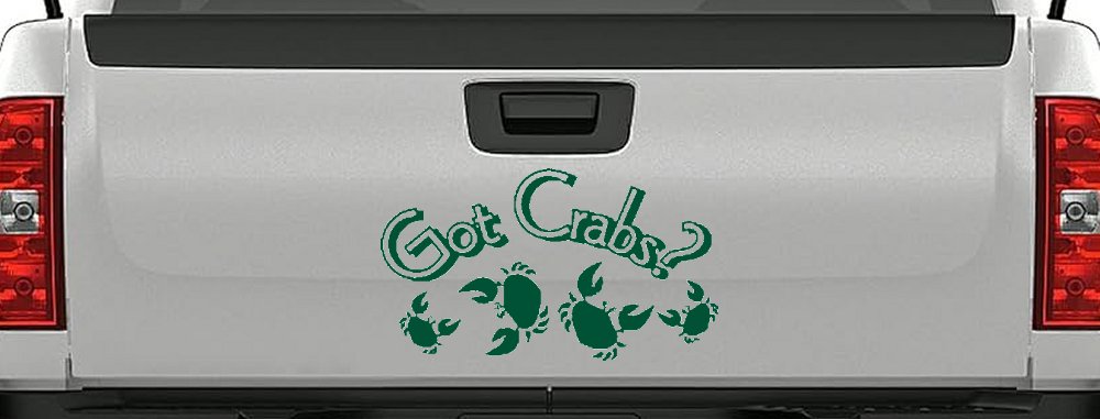 Got Crabs Car or Truck Window Decal Sticker (Dark Green)