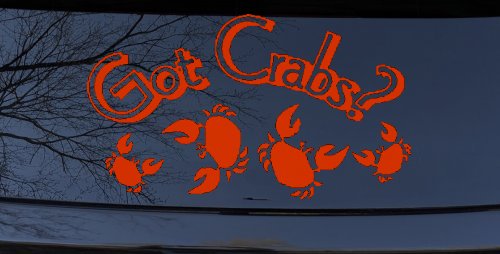 Got Crabs Car or Truck Window Decal Sticker (Orange Red)