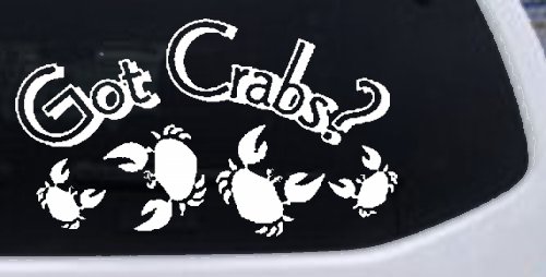 Got Crabs Car or Truck Window Vinyl Decal Sticker (White)