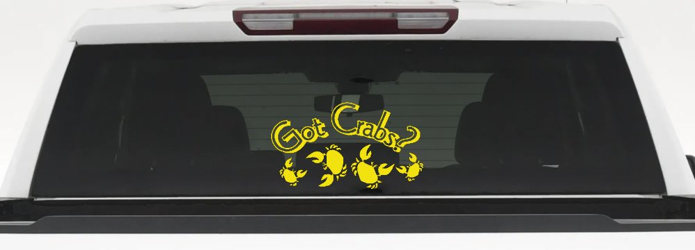 Got Crabs Car or Truck Window Vinyl Decal Sticker (Yellow)