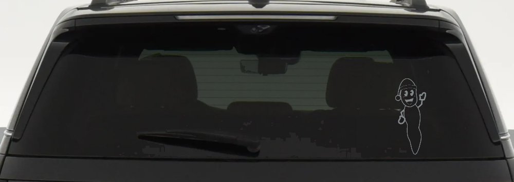 Mr. Hanky Car or Truck Window Decal Sticker (Telegrey)