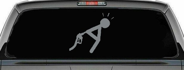 High Gas Prices Funny Car or Truck Window Decal Sticker (Telegrey)