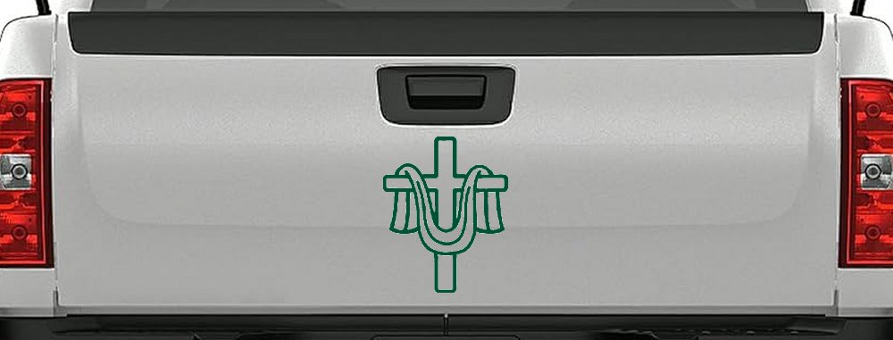 Cross with cloth draped Christian Car or Truck Window Decal Sticker