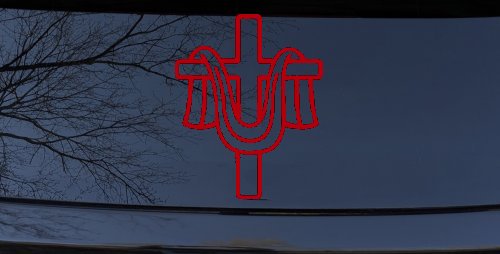 Cross with cloth draped Christian Car or Truck Window Decal Sticker