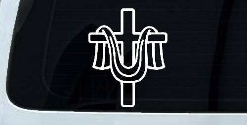 Cross with cloth draped Christian Car or Truck Window Decal Sticker