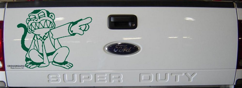 Evil Monkey Car or Truck Window Decal Sticker (Dark Green)