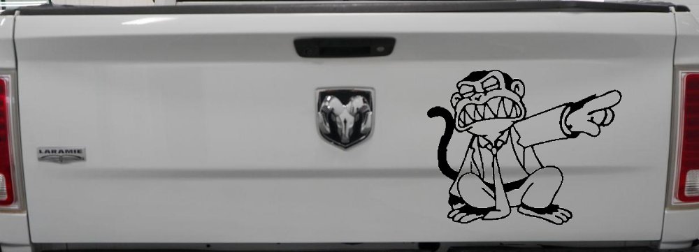 Evil Monkey Car or Truck Window Decal Sticker (Matte Black)