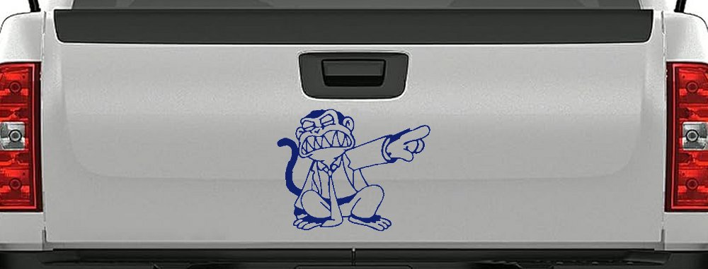 Evil Monkey Car or Truck Window Decal Sticker (Navy)