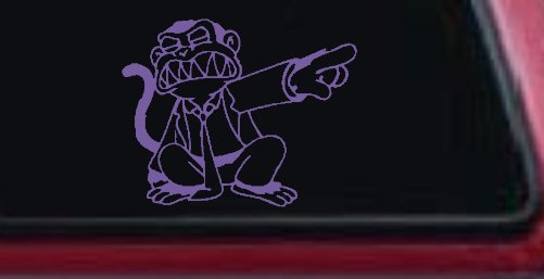 Evil Monkey Car or Truck Window Decal Sticker (Purple)