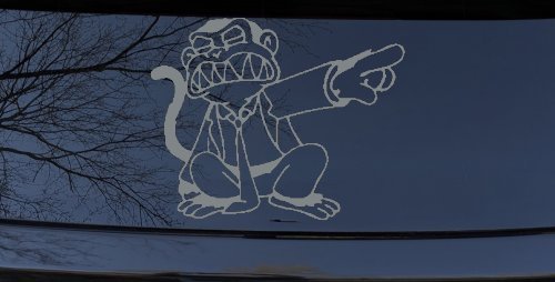 Evil Monkey Car Truck Window Vinyl Decal Sticker Auto Graphic Fun Decor (Telegrey)