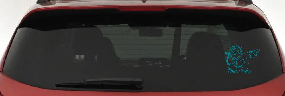 Evil Monkey Car or Truck Window Decal Sticker (Turquoise Blue)
