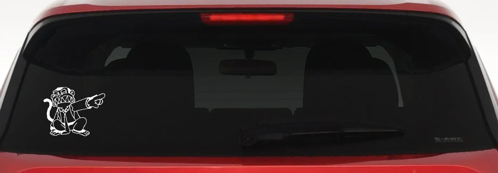 Evil Monkey Car or Truck Window Decal Sticker (White)