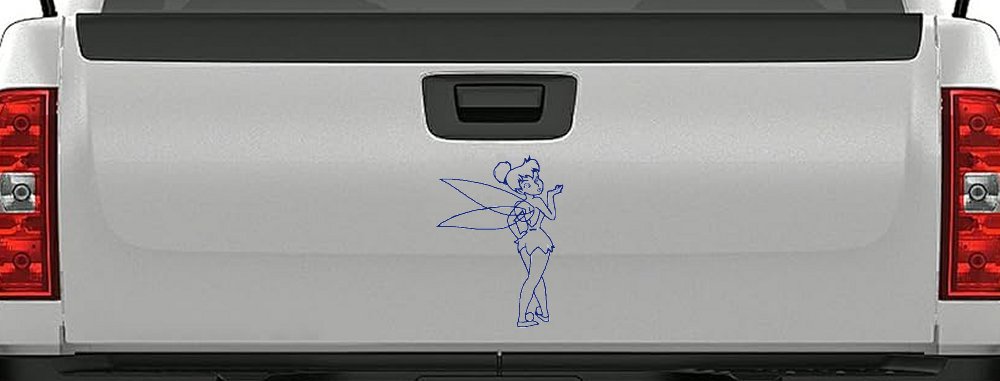 Tinkerbell Tinker Bell Blowing a Kiss Fairy Tale Cartoons Car or Truck Window Decal Sticker (Navy)