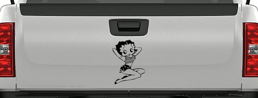 Betty Boop Arms Up Cartoons Lady Biker Car or Truck Window Decal Sticker