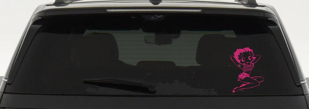 Betty Boop Arms Up Cartoons Lady Biker Car or Truck Window Decal Sticker