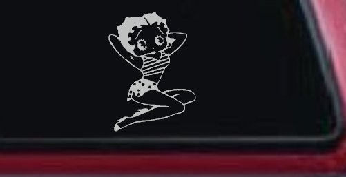 Betty Boop Arms Up Cartoons Lady Biker Car or Truck Window Decal Sticker