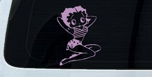 Betty Boop Arms Up Cartoons Lady Biker Car or Truck Window Decal Sticker