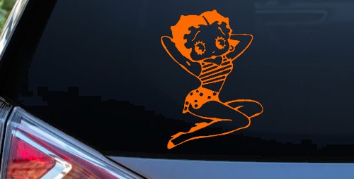 Betty Boop Arms Up Cartoons Lady Biker Car or Truck Window Decal Sticker