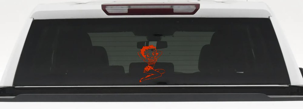 Betty Boop Arms Up Cartoons Lady Biker Car or Truck Window Decal Sticker