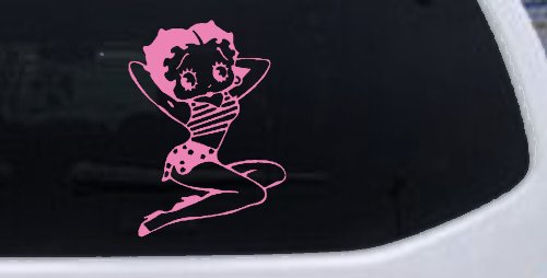Betty Boop Arms Up Cartoons Lady Biker Car or Truck Window Decal Sticker