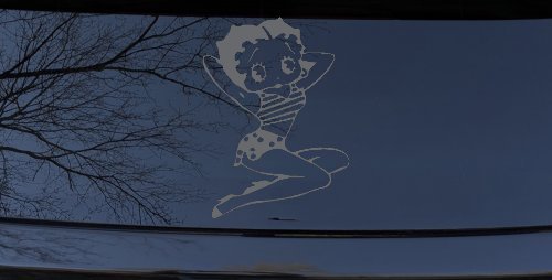 Betty Boop Arms Up Cartoons Lady Biker Car or Truck Window Decal Sticker