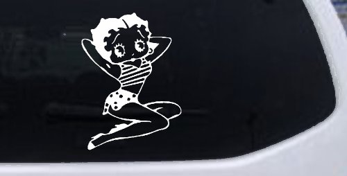 Betty Boop Arms Up Cartoons Lady Biker Car or Truck Window Decal Sticker