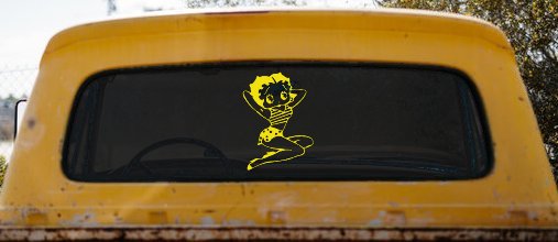 Betty Boop Arms Up Cartoons Lady Biker Car or Truck Window Decal Sticker