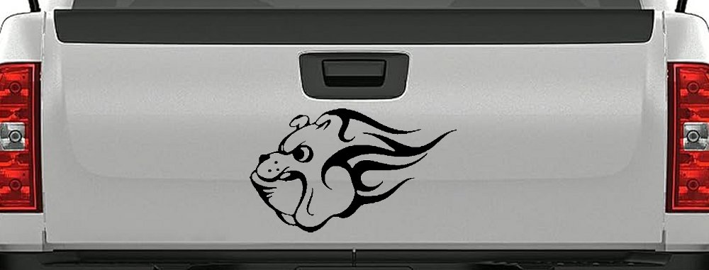 Tribal Bulldog Car or Truck Window Vinyl Decal Sticker (Black)